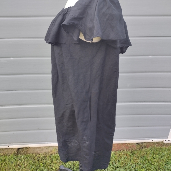 Tommy Bahama Black St . Lucia Off The Shoulder Dress Linen Blend Sz XL - Picture 3 of 7